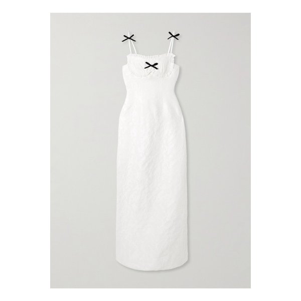 벨벳 레이스 트리밍 브로케이드 가운 화이트 46376663162889010