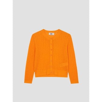 UNIT 라인 블렌드 크루넥 스카시 니트 가디건 [UFJKCA256N-ORANGE]