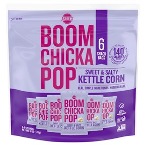 [해외직구] Angies  Angies  BoomChickaPop  달콤하고  짭짤한  케틀  옥수수  28g  팝콘  백  6ct