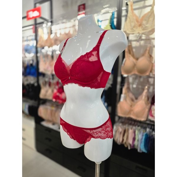 [시흥점] S 비너스 ) 블랙라벨 하이커버리지 몰드 브라, 망레이스팬티 세트[VBRB642/VPTB642S-RD]