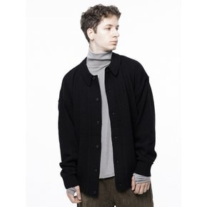 Tear Collar-neck Cardigan - Black /M243OT03BK