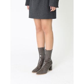 Barneys Croco Ankle Boots  gray