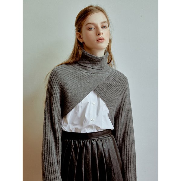 [리퍼브] Bolero turtleneck knit (gray)