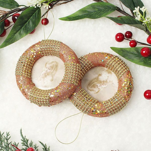 로즈골드 트리 오너먼트 2p세트(원형액자)