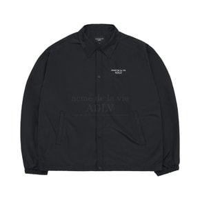 BASIC LOGO POLY COACH JACKET BLACK - 베이직코치