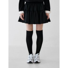 스마일하트 더블 플레어 스커트 블랙