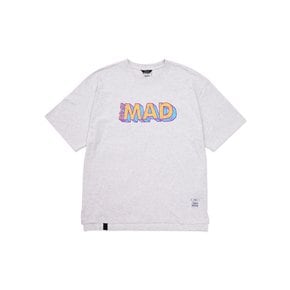 Mad Oversized Short Sleeves T-Shirts White Melange