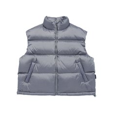 ASIC LOGO OVERSIZE SHORT DUCK DOWN VEST SILVER 오버사이즈 덕다운 베스트 실버