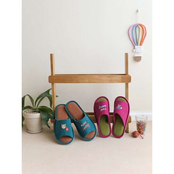 셔벗 해피데이 자수 실내화 2P 세트