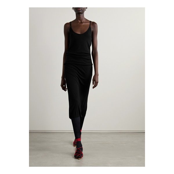 케이트 리마 골지 저지 미디 스커트 블랙 1647597340066432