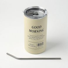  주방소품 레몬 보온보냉 스텐 텀블러 뚜껑 물병 빨대 500ml