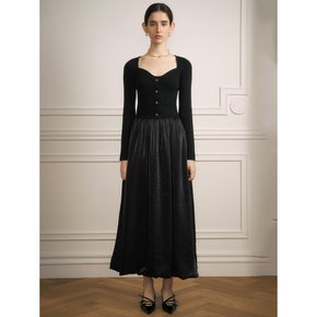 YY Moonlight satin long skirt_BLACK