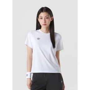 여성용 베이직 폴리 스판 우먼스 반팔 티셔츠 UQ122SRS13WHT