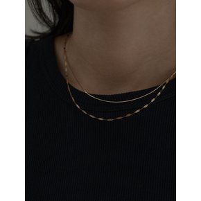14k flat leaf chain necklace
