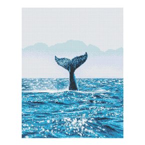 DIY 보석십자수 패브릭형 고래의 춤 40x50