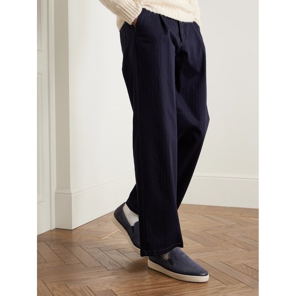 물로 가죽 트리밍 스웨이드 슬립온 스니커즈 46376663162861631