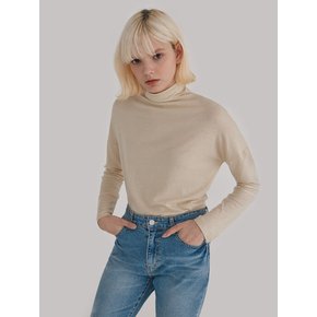 WOOL HIGH NECK TOP(LIGHT BEIGE)