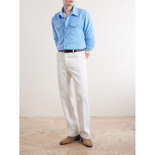 갓 트루 캐시미어 블루 라군 캐시미어 셔츠 46376663163034113