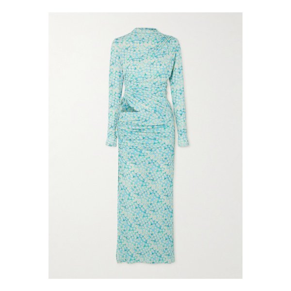 시에드레스 아르니 컷아웃 플로럴 프린트 저지 맥시 드레스 블루 1647597329209910