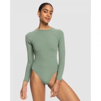 이스퀘어 5023523 Roxy Womens Pro The Overhead Long Sleeve One Piece Swimsuit - AGAVE GREEN