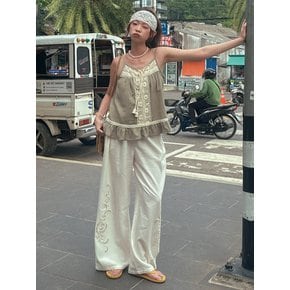 [디렉터PICK]Rose Embroidered Wide Pants_Cream(OB6PT05)