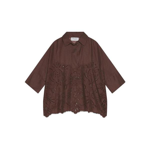 확대된 대표 에르마노 설비노 셔츠 D48EK022EN0MFB24 Brown