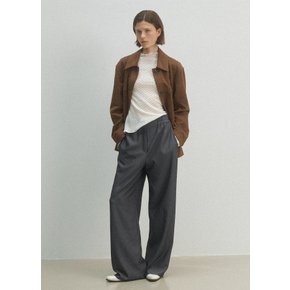 (PT-5595)SOFT WOOL STRIGHT BANDING PANTS