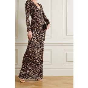 Twist-front leopard-print jersey maxi dress 애니멀 프린트 1647597346223877