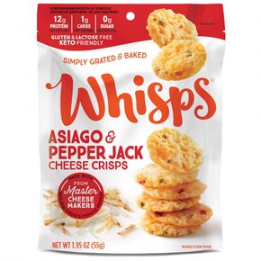 WhipsWhisps  Whisps  Asiago  페퍼  잭  치즈  크리스프  케토  프렌들리  스낵  55.3g