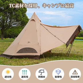 TOMOUNT tc 2-4 2.8m 4 원폴 텐트 텐트 폴리 코튼 텐트 인용 높이 티피 텐트 측벽 부착 굴뚝