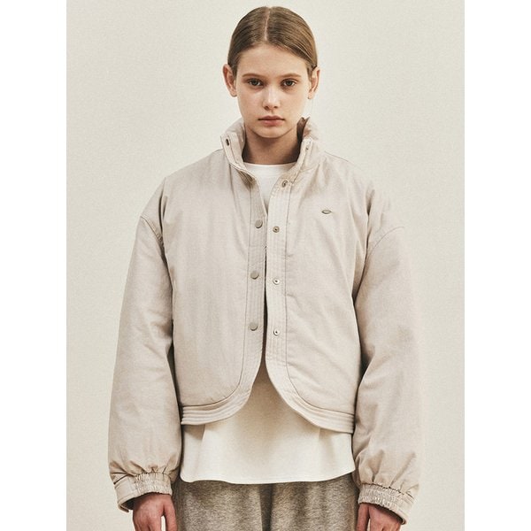 BUTTON-UP CURVE CROP PADDING_LIGHT GRAY