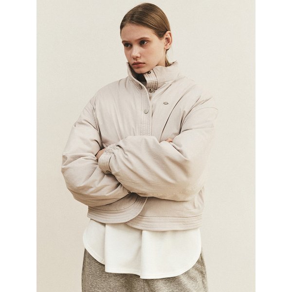 BUTTON-UP CURVE CROP PADDING_LIGHT GRAY