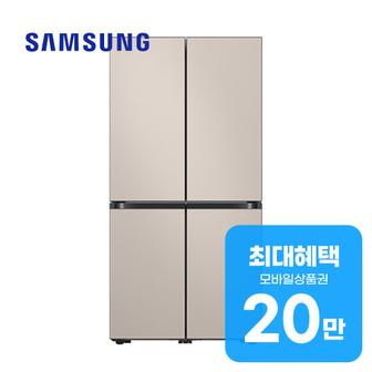 삼성 비스포크 UV탈취 4도어 냉장고 874L (세틴베이지) RF85DB90F1AP39 렌탈 60개월 월 72000원