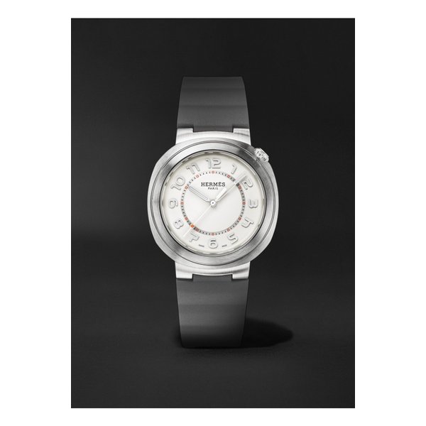 에르메스 타임피스 컷 오토매틱 스테인리스 스틸 고무 36mm 시계 1647597347980873