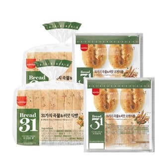  [단백질/고식이섬유/저당]삼립 Bread31 31가지 곡물과씨앗 식사빵 4봉 맛보기(식빵2+프렌치롤2)