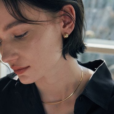 베흐트 [925 silver] Deux.silver.170 / haute ball earring (10mm)(gold) (21112)