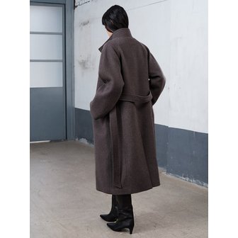 구호 플러스 High Neck Belted Coat  Brown (KE5X30M05D)