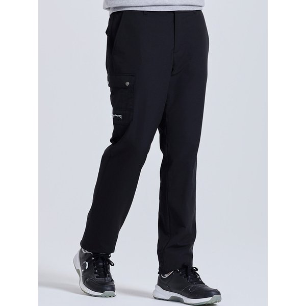남성 아웃 포켓 스탠다드 핏 패딩 팬츠 블랙