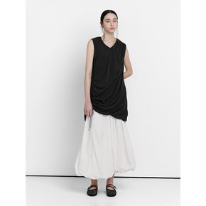 DRAPE SHEER DRESS [BLACK]