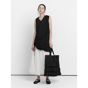 DRAPE SHEER DRESS [BLACK]