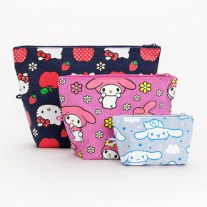 [바쿠백] 고 파우치 3size 세트 Hello Kitty And Friends