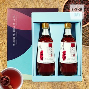 국내산 문경 오미자 청 원액 선물세트 700ml*2병