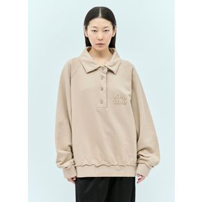 24 FW 미우미우 여성 로고 패치 폴로 맨투맨 miu0255003wht 98944027