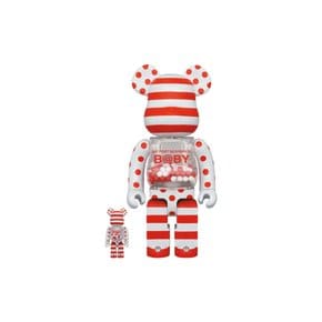 400%+100% MY FIRST BEARBRICK BABY RED & SILVER CHROME Ver.