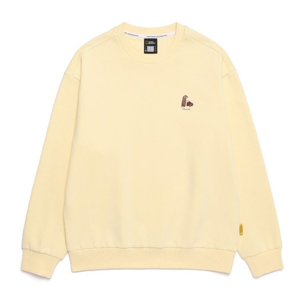 [여주점] N251USW040 동물 와펜 세미 오버핏 맨투맨 BUTTER