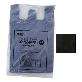 제이큐 쇼핑봉투 3호블랙70P 38x46cm X ( 2매입 )