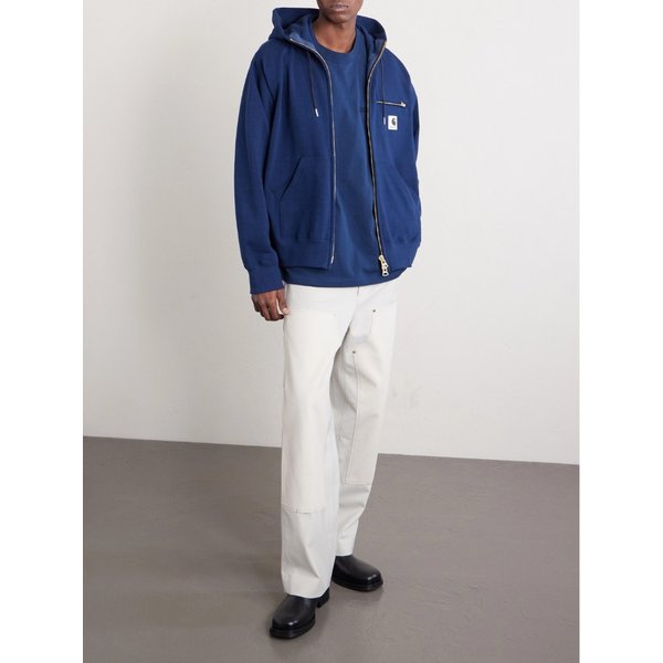 로고 아플리케 코튼 저지 집업 후드 티셔츠 46376663162959979