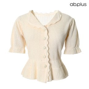 [ab.plus] 원형 단추 포인트 반팔 가디건 (LSY2MY31A)
