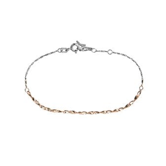 페르테 피암마 로즈화이트 브래슬릿 17.7cm, Fiamma Rose&White Bracelet 17.7cm, 14k rose gold, white gold