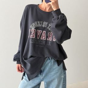 메모리즈레터링 라운드박스트임 긴팔롱티셔츠 가을데일리 빅사이즈 오버핏 면캐주얼_P438392187